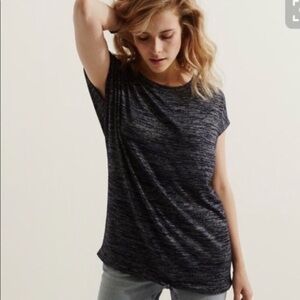 LOU & GRAY Heathered Drawstring Waist Knit Tee XS